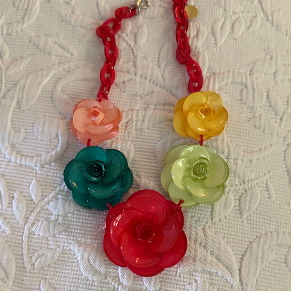 Colorful Floral Statement Necklace